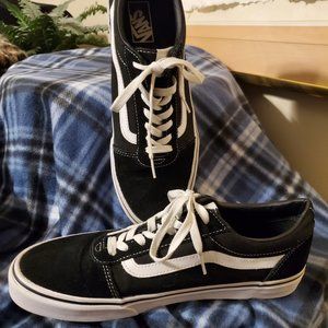 Vans Ward Old Skool Skate Shoes Black White Lace-Up  Men's Size 11.5  Women's 13